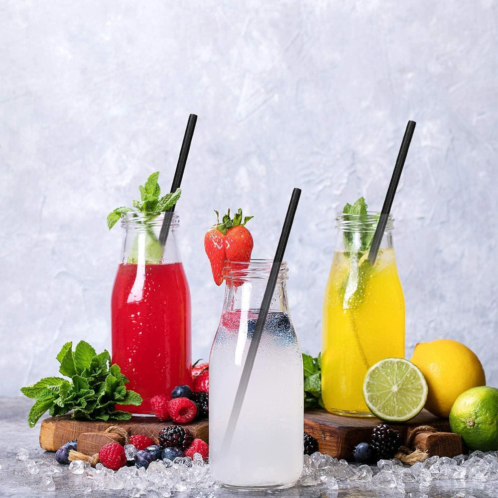 Dyzi Black Paper Biodegradable Drinking Straw 250 Pack Image 3