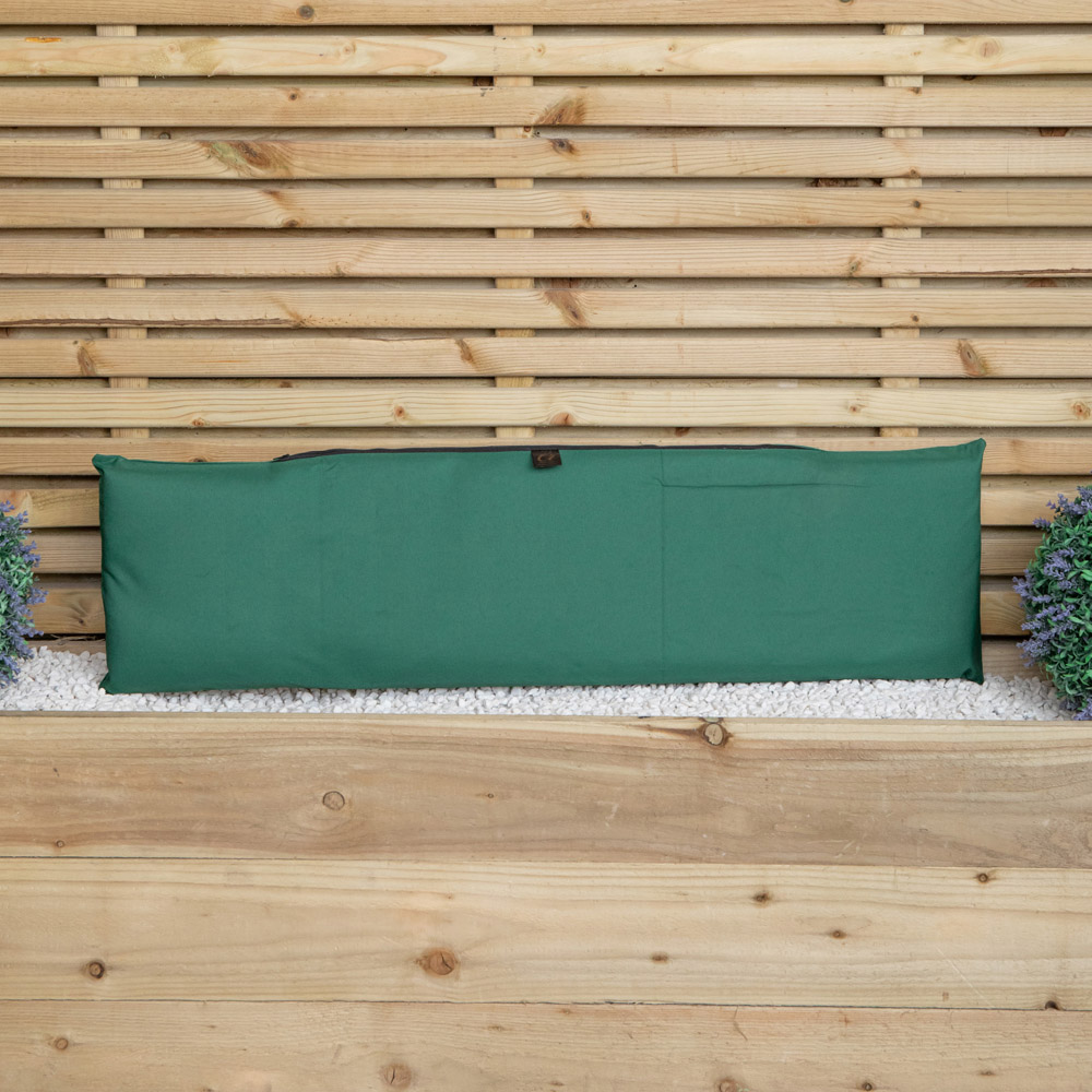 Samuel Alexander 2 Seater Green Wooden Garden Chair Cushion Base 99 x 20cm Image 7