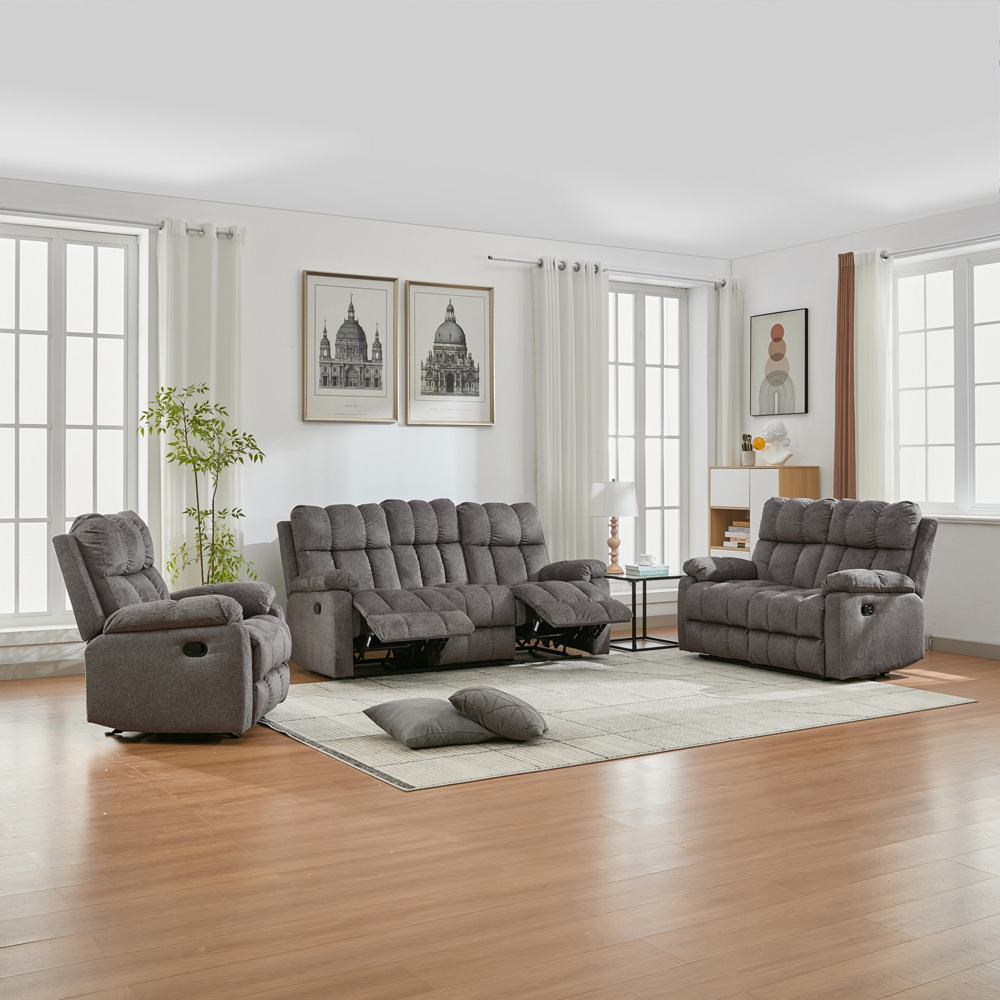 Furniture One 6 Seater Manual Recliner Sofa Set Image 5