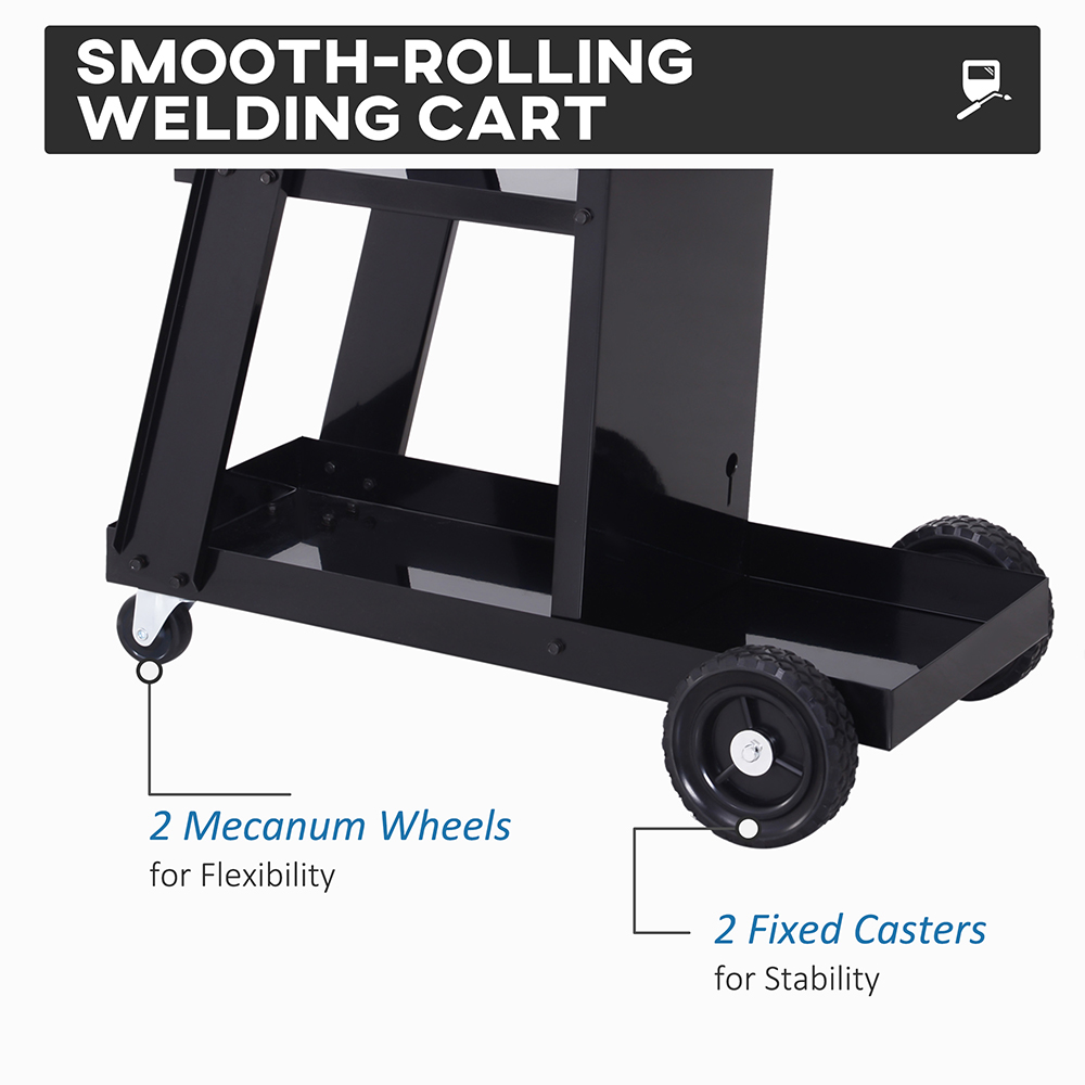DURHAND 3 Tier Black Welding Cart Welder Trolley with Wheels 50kg Image 8