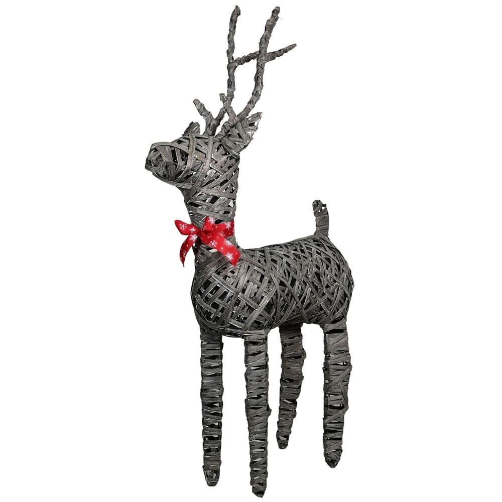 Samuel Alexander Rattan Woven Dancer Reindeer Christmas Decoration Image 1