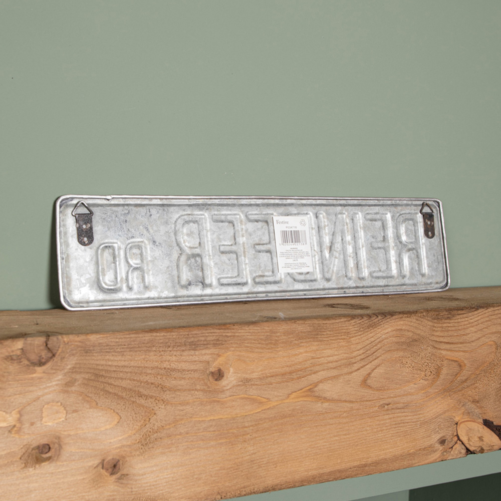 Samuel Alexander Red Metal Reindeer Road Sign Christmas Decoration 43cm Image 6