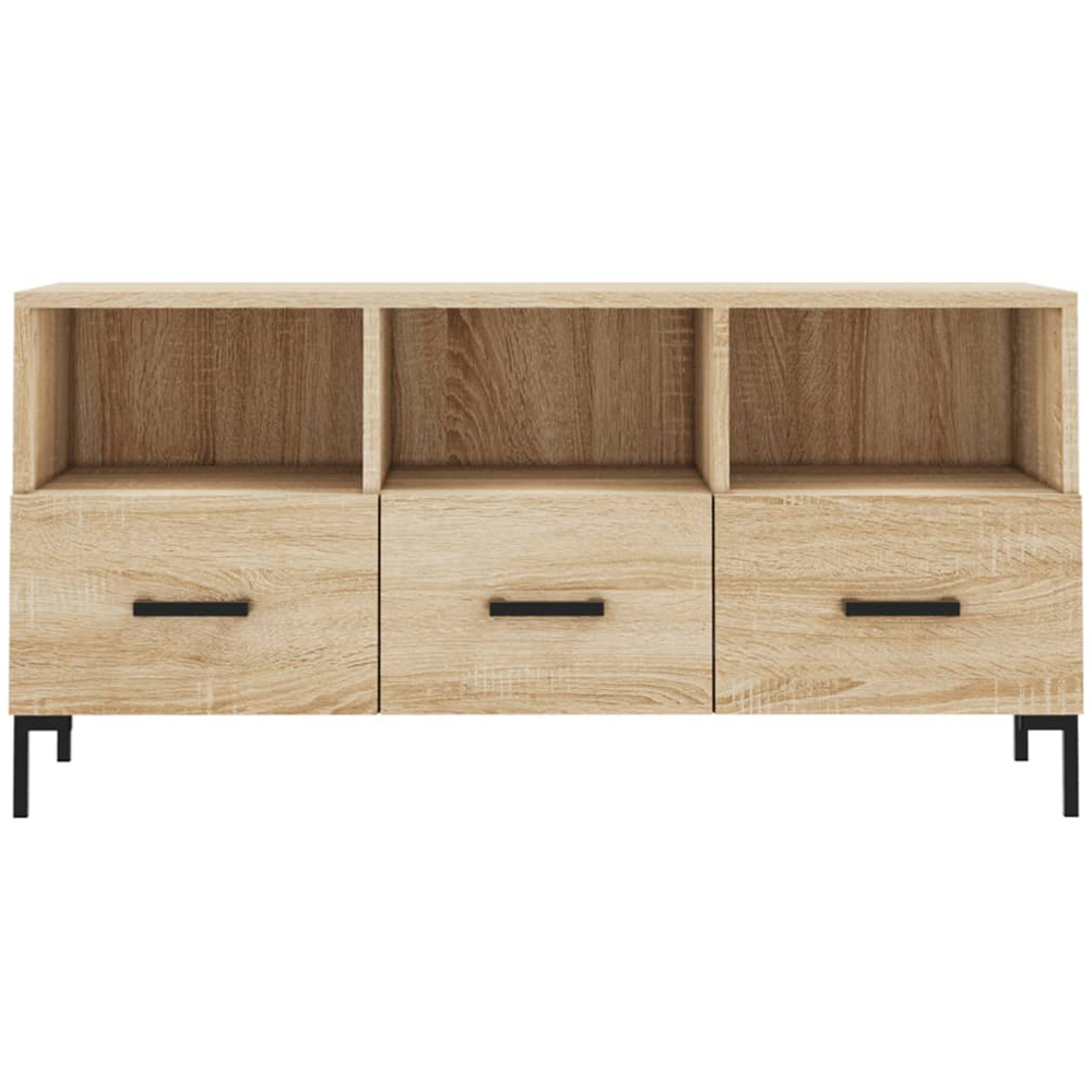vidaXL 3 Drawer 3 Shelf Sonoma Oak TV Cabinet Image 5