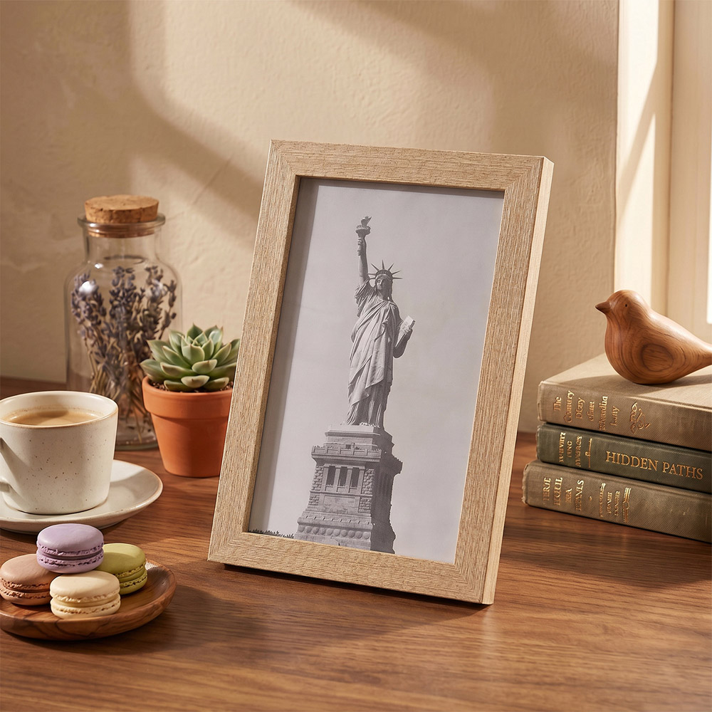 Living and Home Natural Wood Grain Photo Frame 4 x 6 inch 5 Pack Image 7