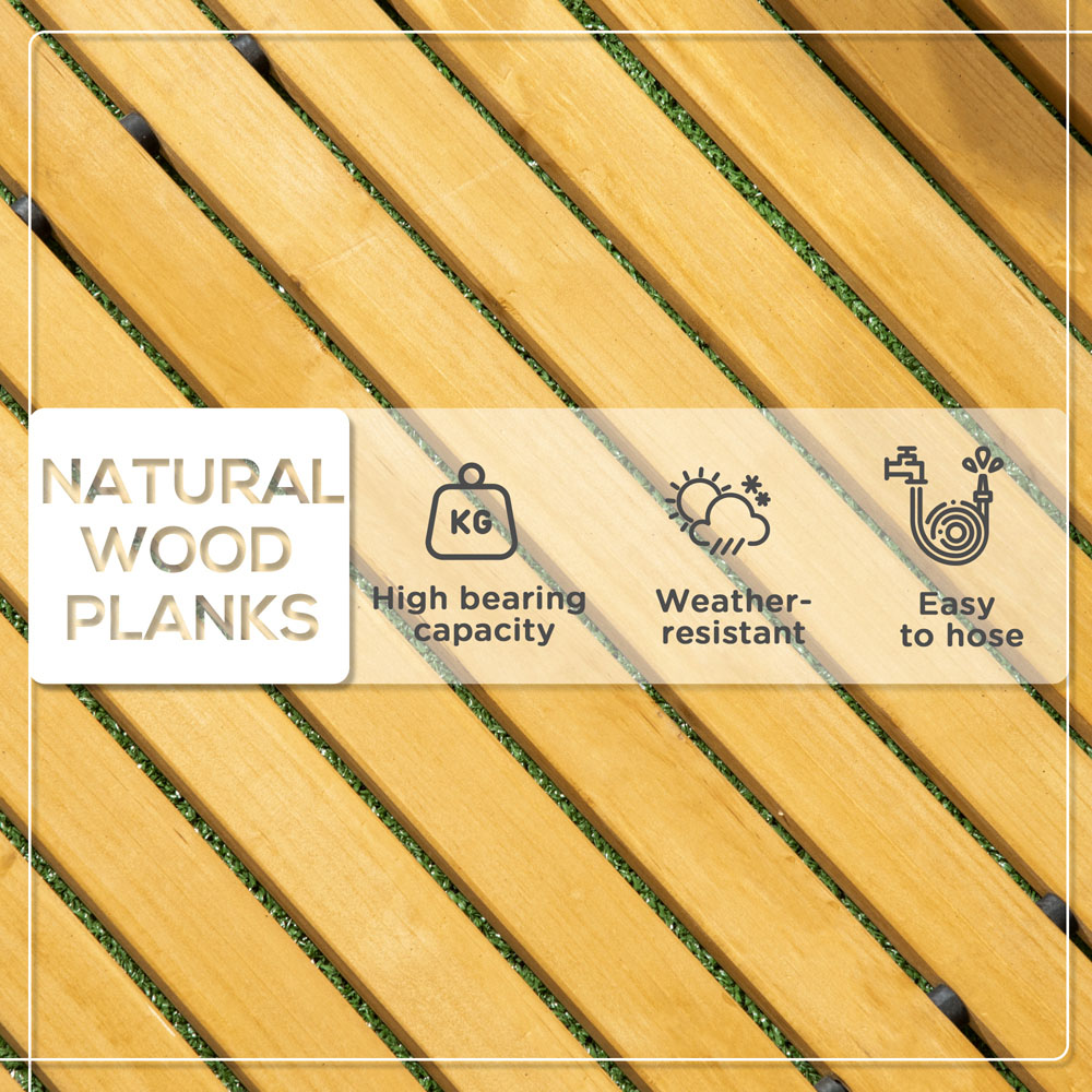 Outsunny Solid Pine Wood Rollable Wooden Garden Pathway 185 x 60cm Image 4