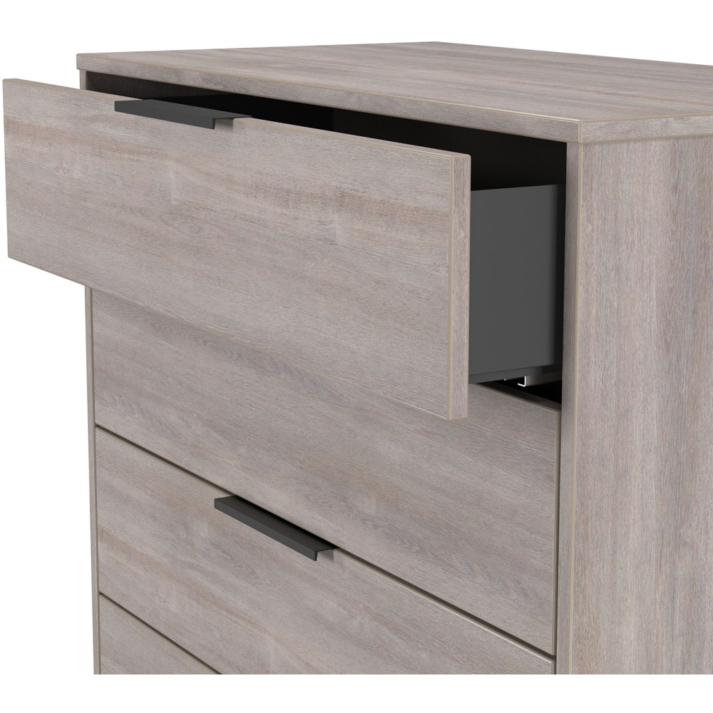 Crowndale Hong Kong 5 Drawer Grey Oak Chest of Drawers Ready Assembled Image 6