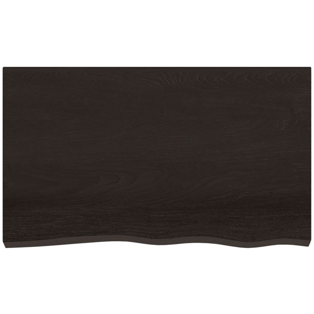 vidaXL 100cm Dark Brown Treated Solid Oak Wood Floating Wall Shelf Image 3