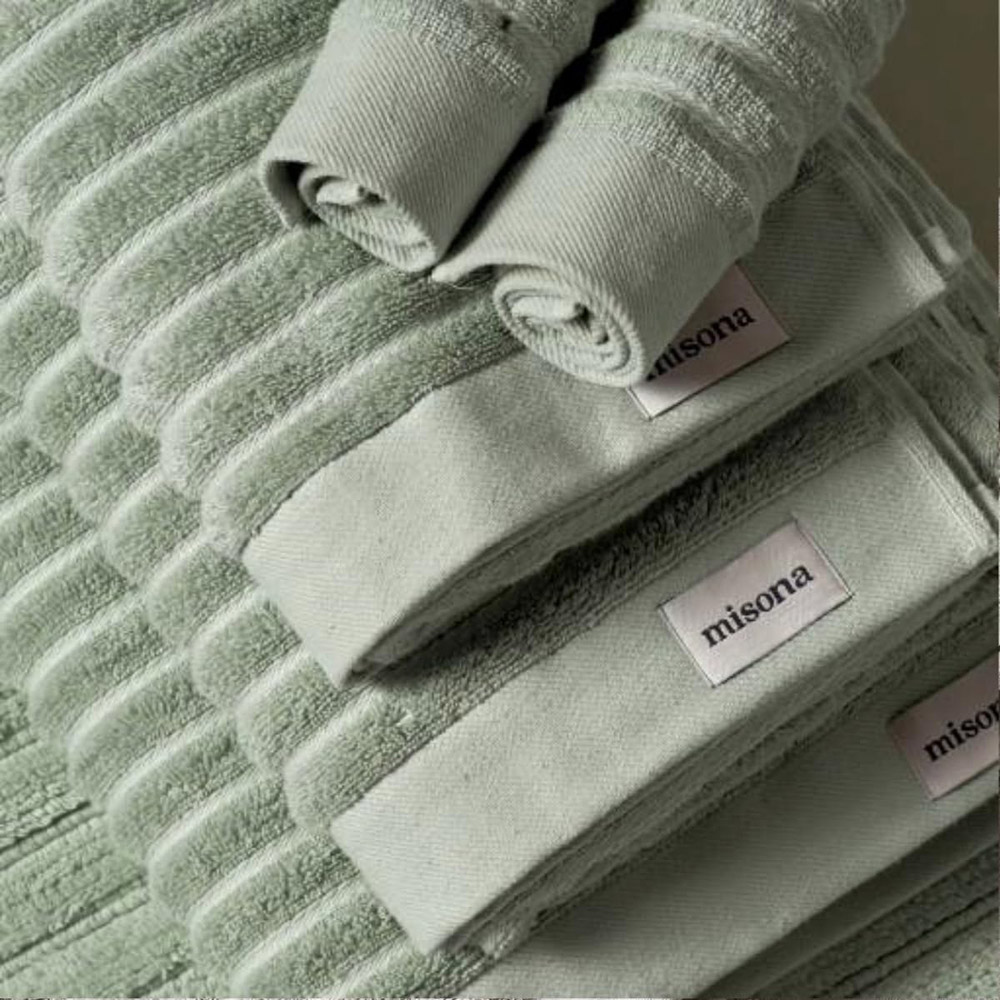 Misona Organic Cotton Sage Green Bath Sheet Image 2