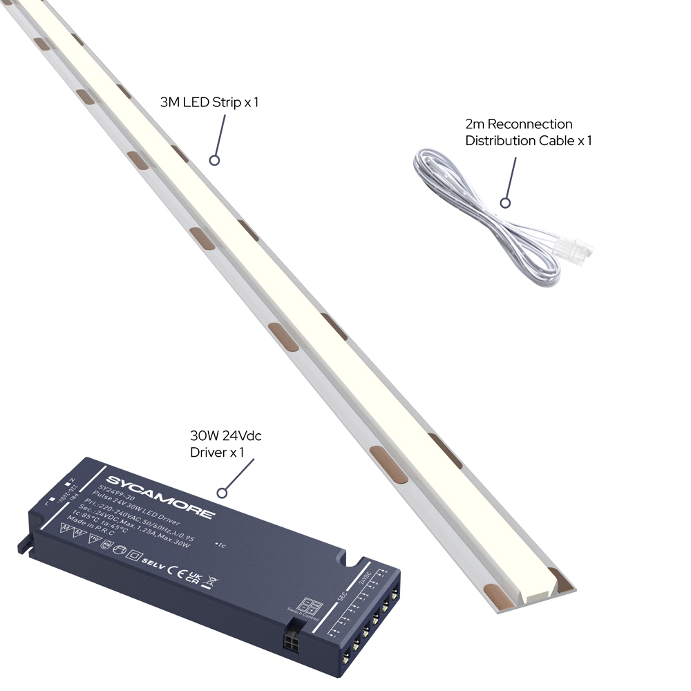 Sorrelis Kepler Smooth Line Warm White LED SOB Strip 3m Image 3