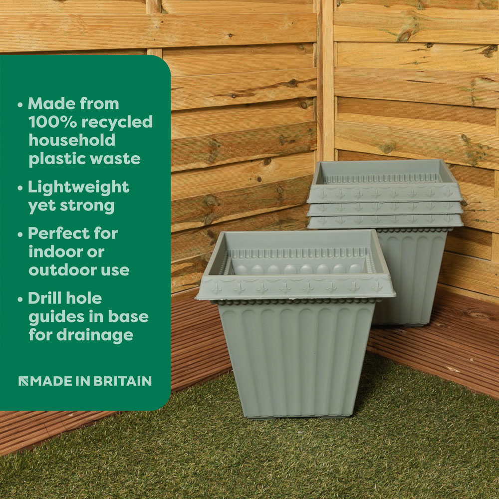 Wham Etruscan Milieu Green Square Planter H220 35cm 4 Pack Image 4