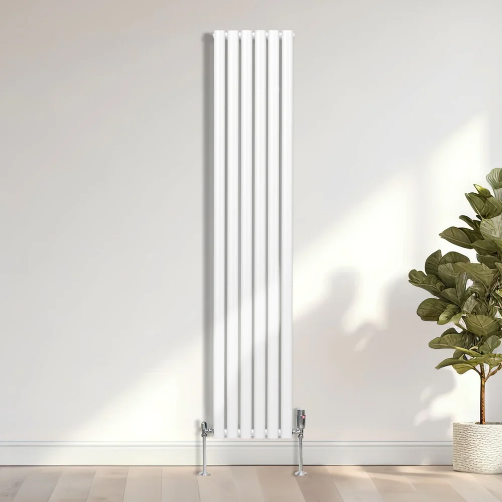 Monster Shop 4816BTU White Oval Column Radiator and Valves 1800 x 360mm Image 2