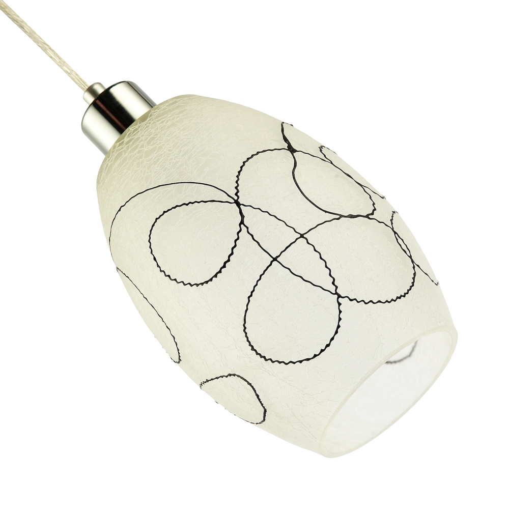Happy Homewares Frosted White Crackle Glass Pendant Light Shade Image 5