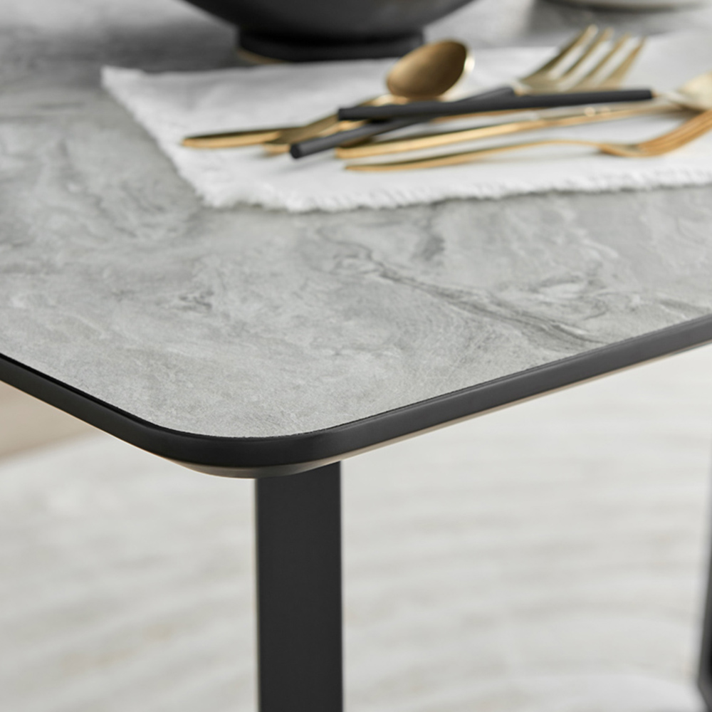 Furniturebox Copeland Valera Marble Effect 4 Seater Dining Set White Black and Chrome Image 6