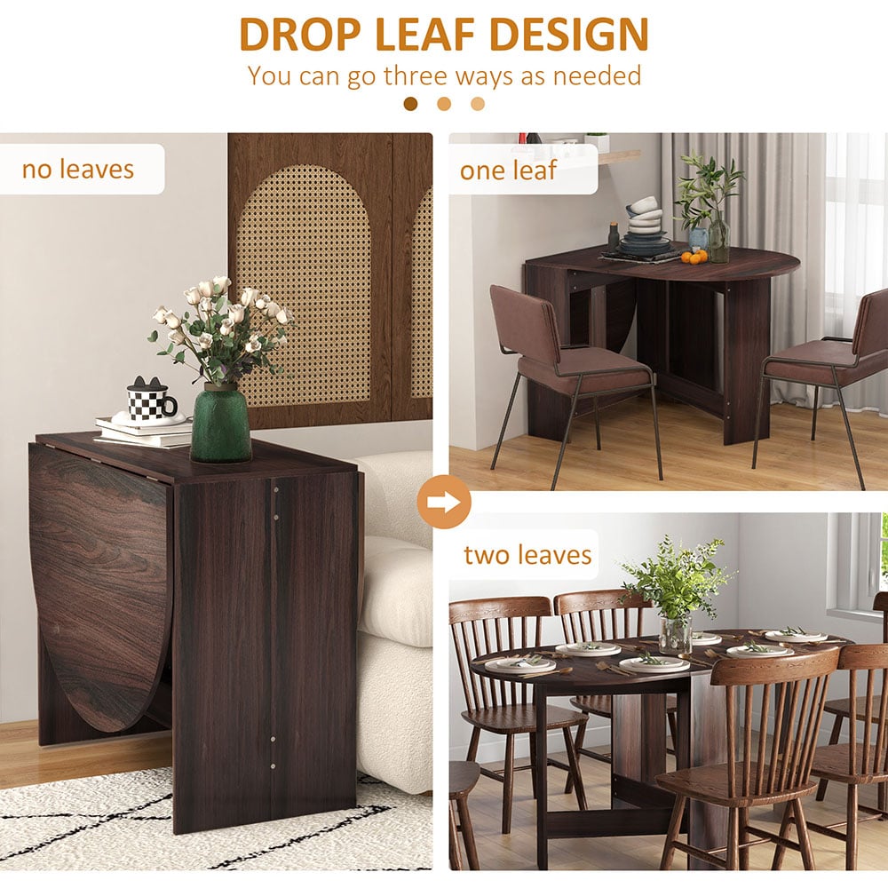 HOMCOM 6 Seater Oval Chocolate Wooden Effect Dining Table Image 4