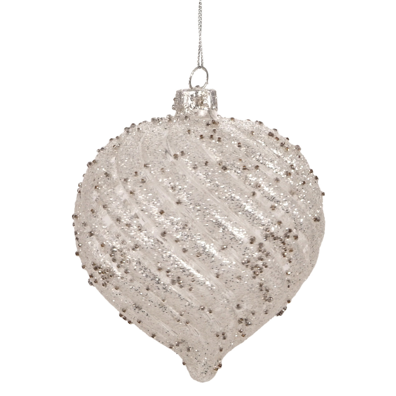 Midnight Fantasy White Swirl Sparkle Bauble Image