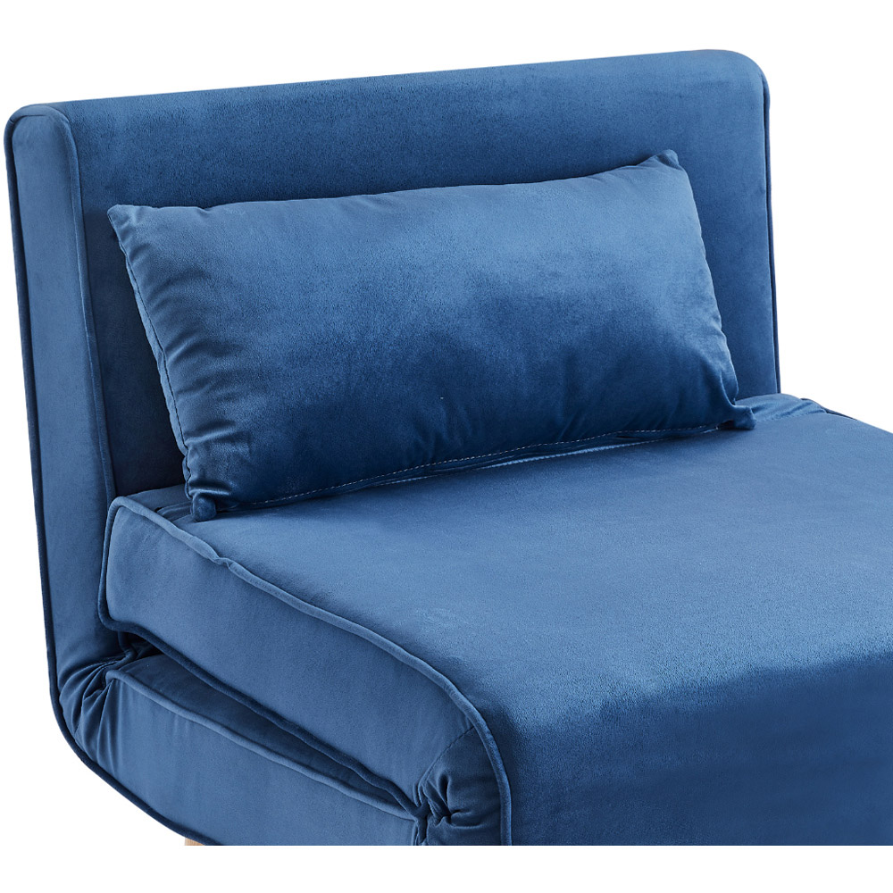 Home Detail Kendal Single Sleeper Blue Velvet Chair Bed Image 6