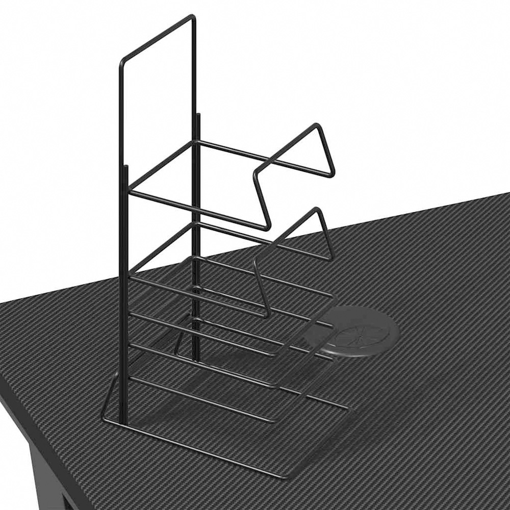 vidaXL K-Shaped Leg Gaming Desk with Headphone Holder Black 110cm Image 5
