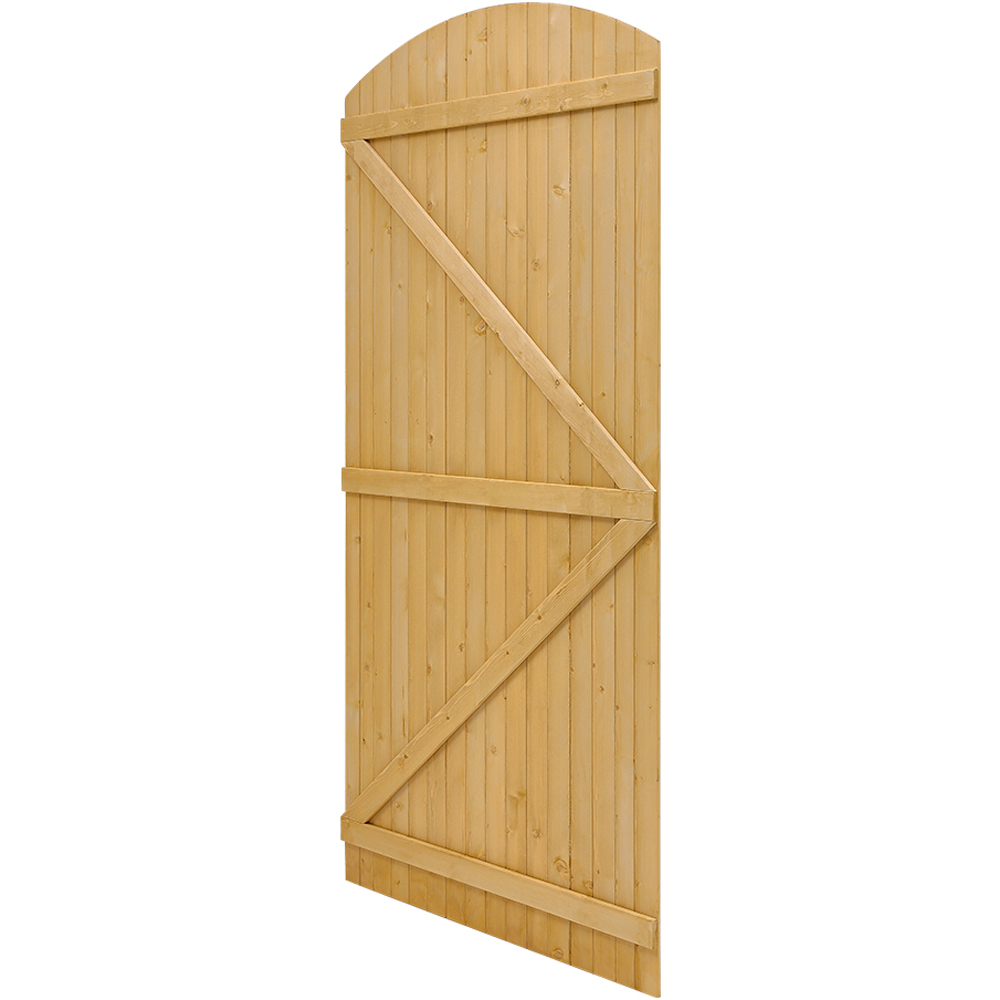 Living and Home 3.4 x 6.8ft Semi Braced Arched Top Wooden Garden Gate Image 3