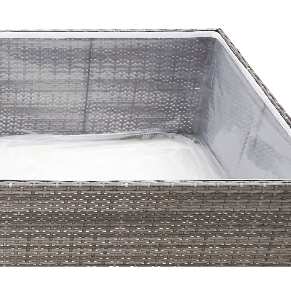 vidaXL Grey Polyethylene Rattan Garden Planter 80 x 80 x 40cm Image 4