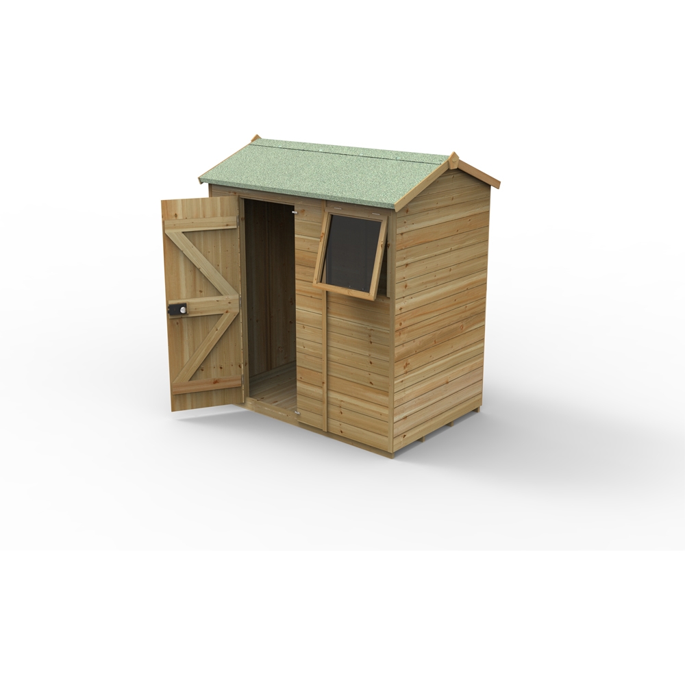 Forest Garden Timberdale 6 x 4ft Single Opening Reverse Apex Garden Shed Image 3