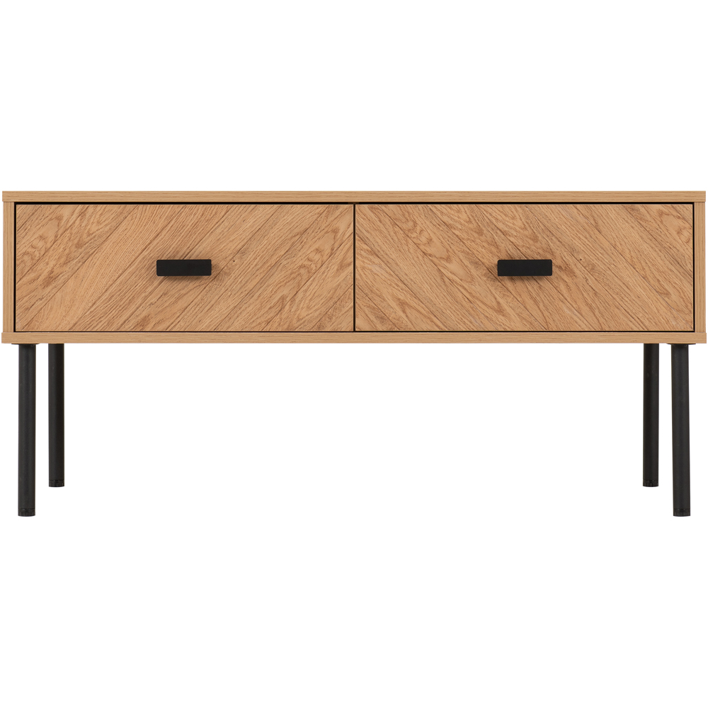 Seconique Leon 2 Drawer Medium Oak Effect Coffee Table Image 4