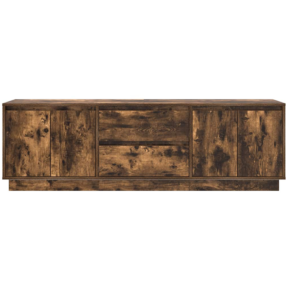 vidaXL 4 Door 2 Drawer Smoked Oak LED TV Cabinet Image 7