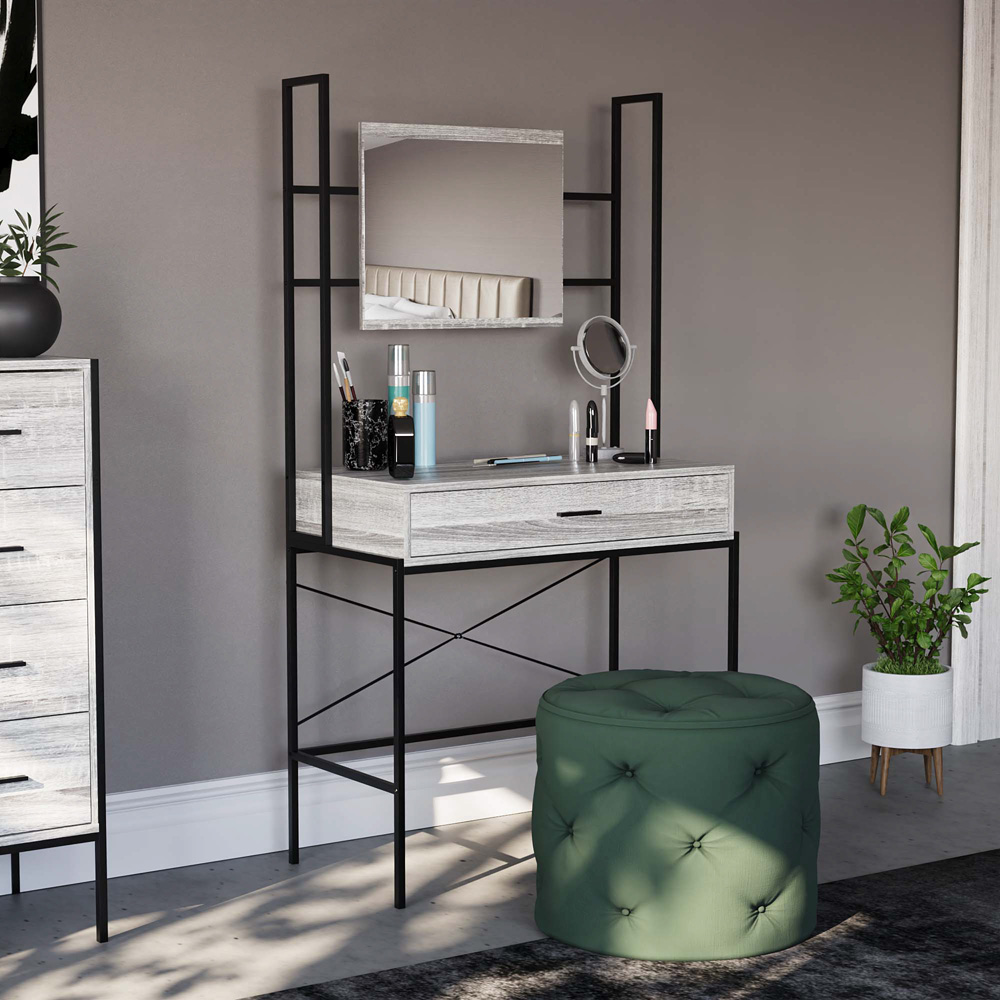 Vida Designs Brooklyn Single Drawer Grey Dressing Table Image 5