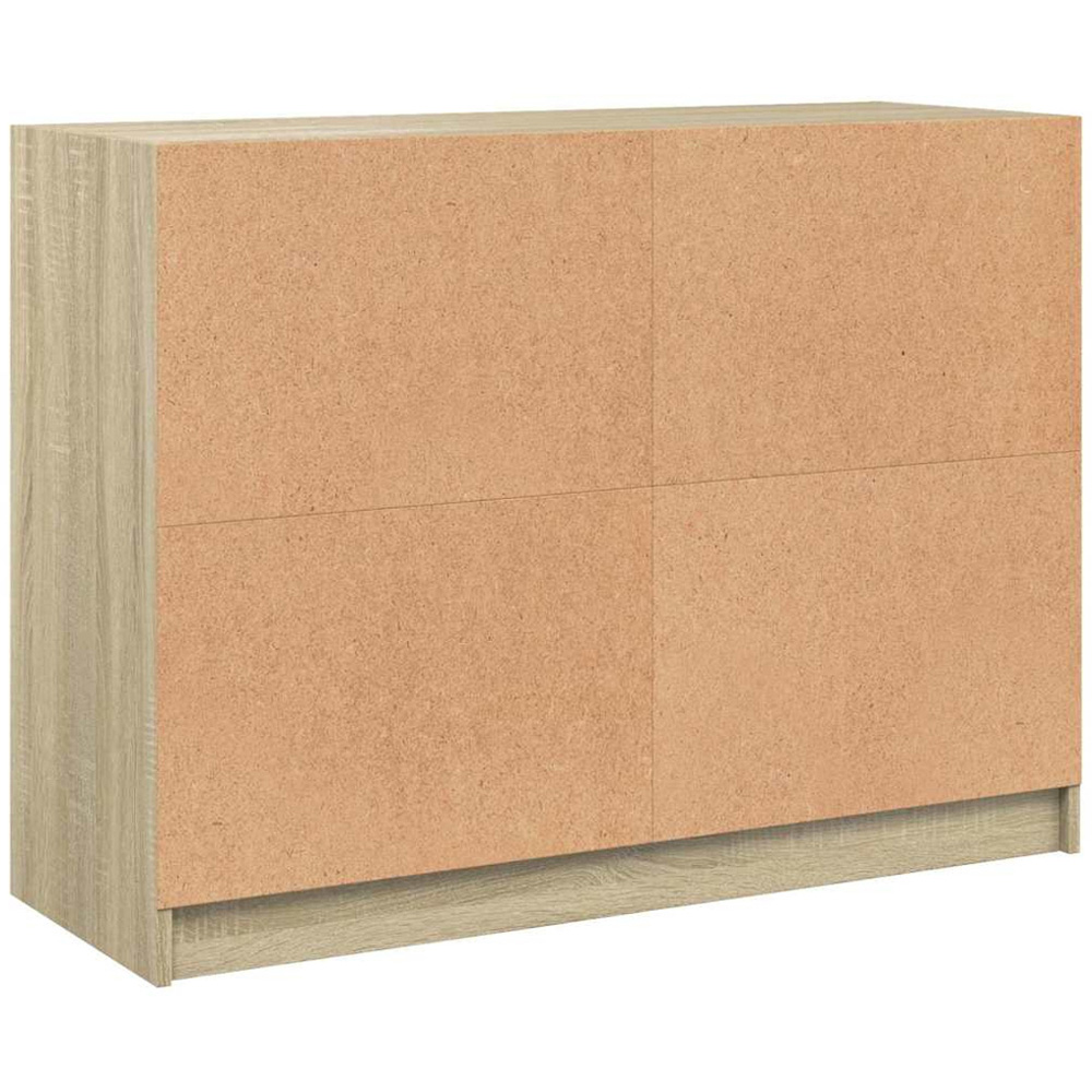 vidaXL 2 Glass Door 2 Shelf Sonoma Oak Sideboard Image 8