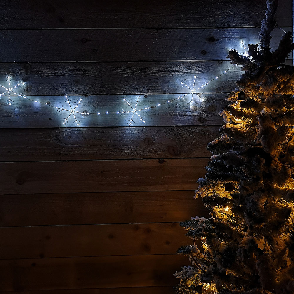 Samuel Alexander 258 White LED MicroBrights Christmas Snowflake String Lights Set of 10 Image 3