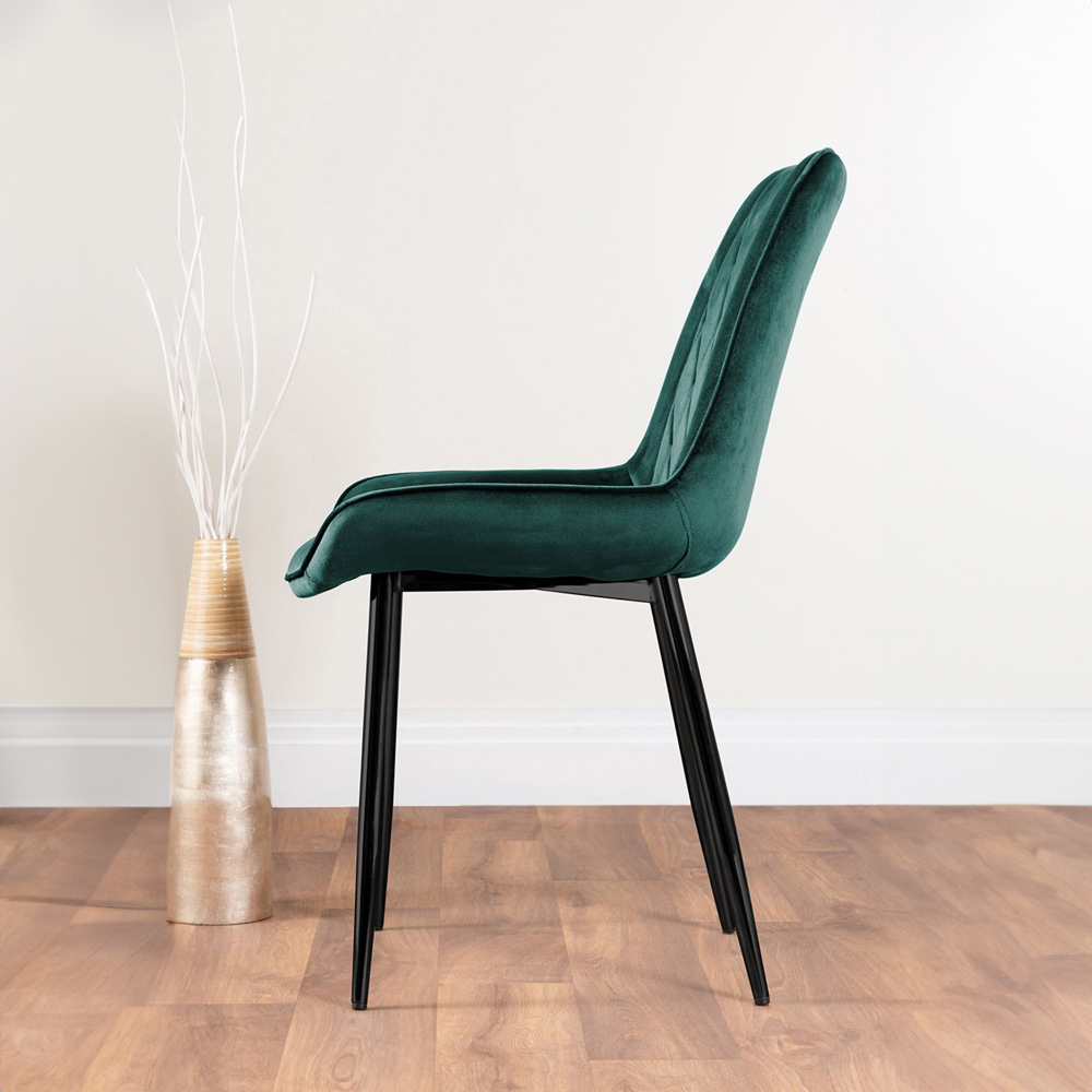 Furniturebox Arona Cesano 6 Seater Round Dining Set Green and Black Image 4