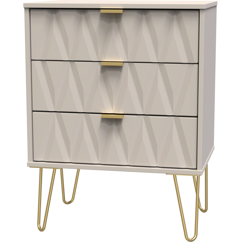 Crowndale Diamond 3 Drawer Kashmir Matt Midi Chest of Drawers Ready Assembled Image 3