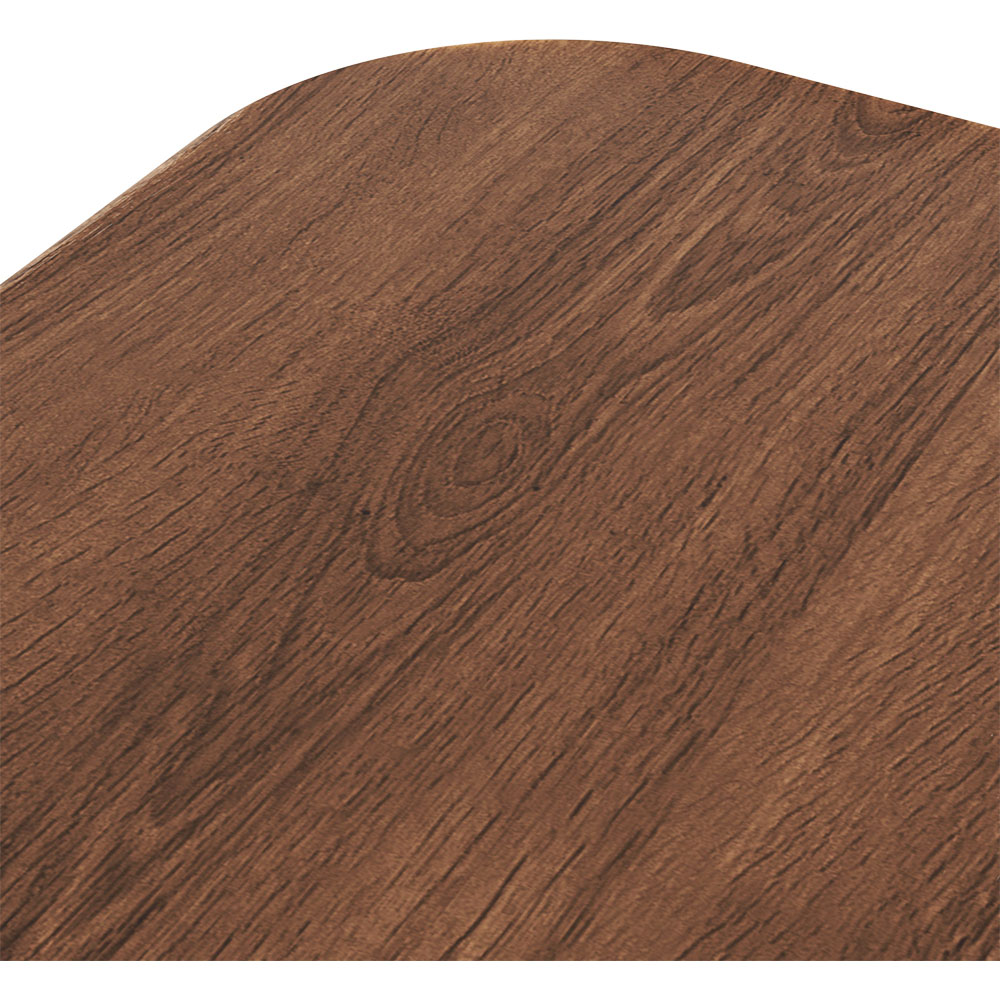 Living and Home Walnut C-Shaped Side Table with Metal Frame Image 5