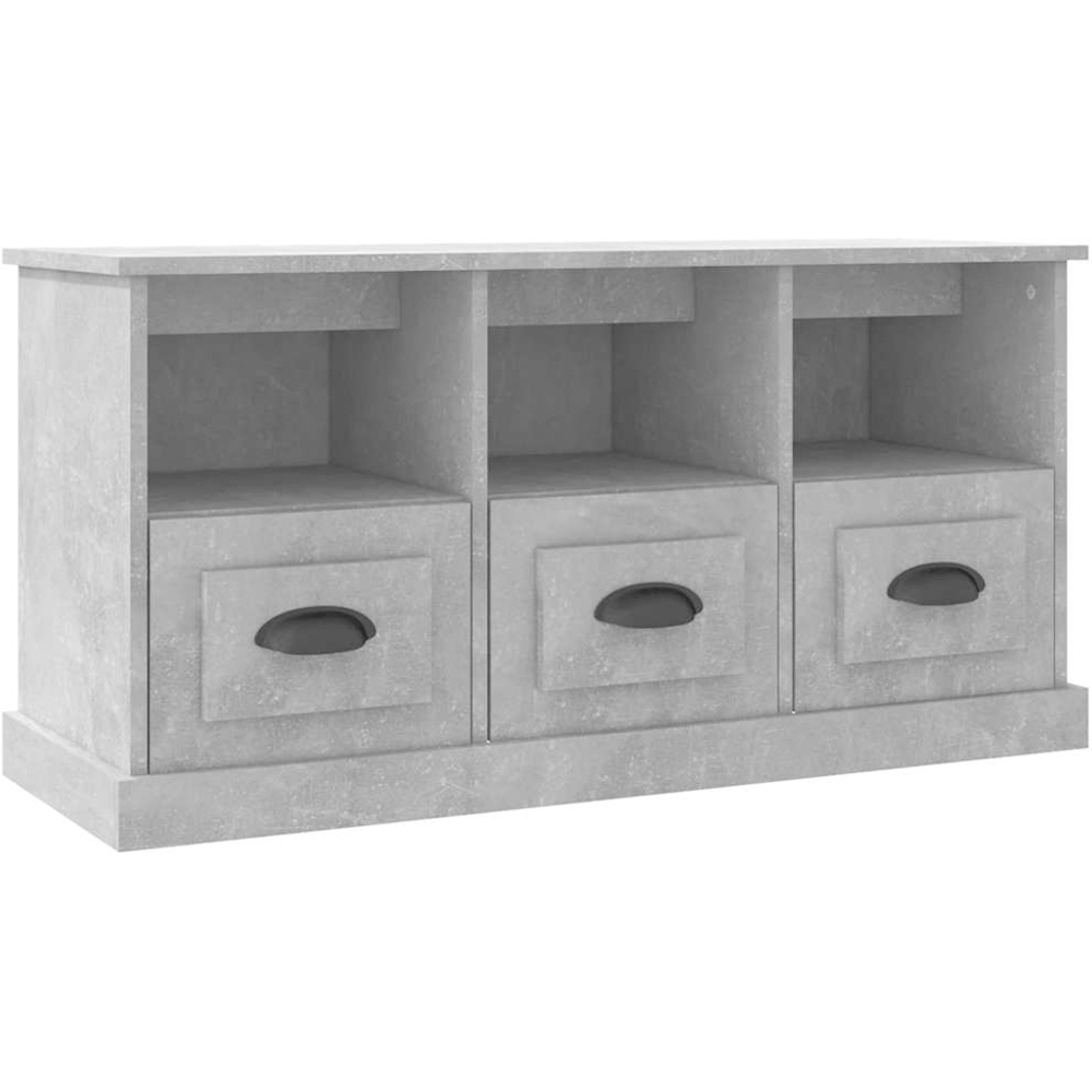 vidaXL 3 Drawer 3 Shelf Concrete Grey TV Cabinet Image 2