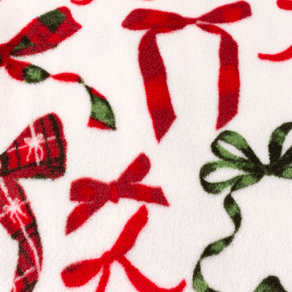 Furn Berry and Pine Festive Bows Printed Fleece Throw 140 x 180cm Image 4