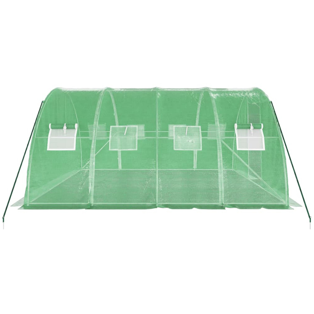 vidaXL Green Polyethylene Galvanised Steel Frame 13.1 x 13.1ft Greenhouse Image 4