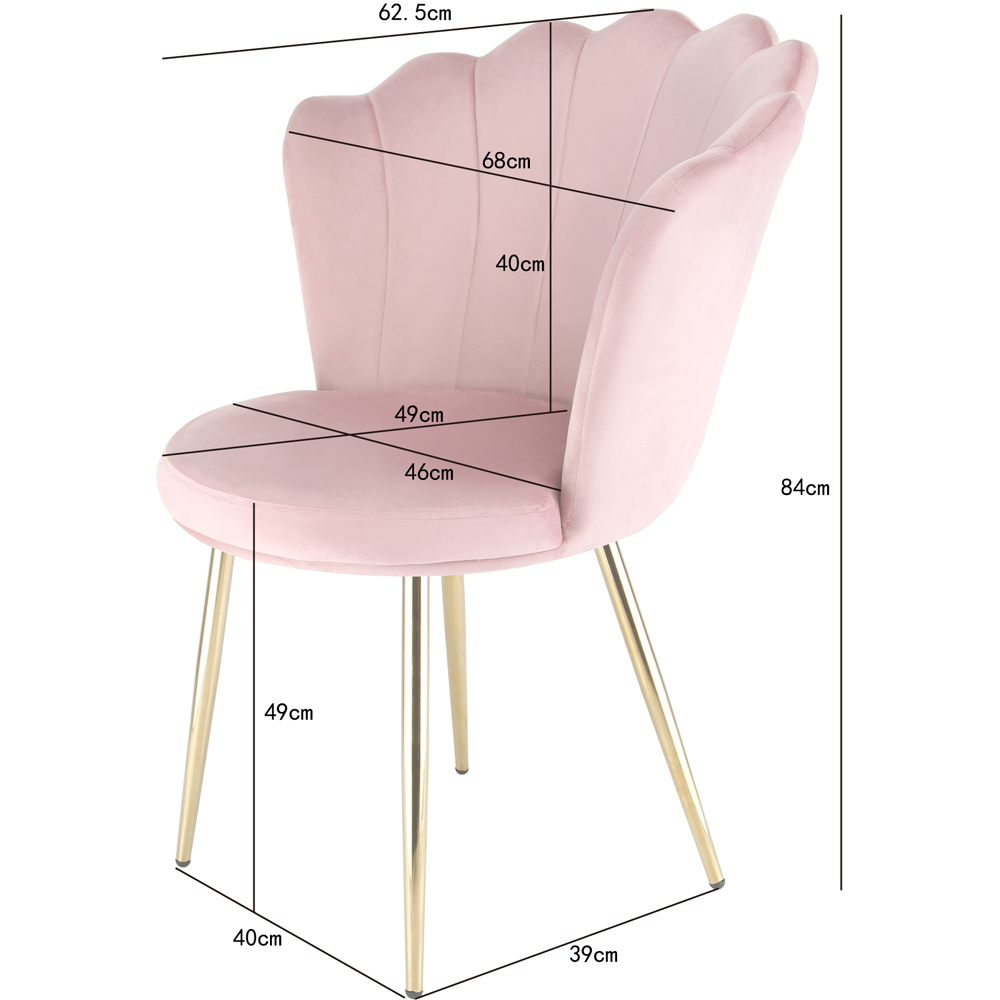 Mini Flora Set of 2 Pink Velvet Dining Chair Image 9