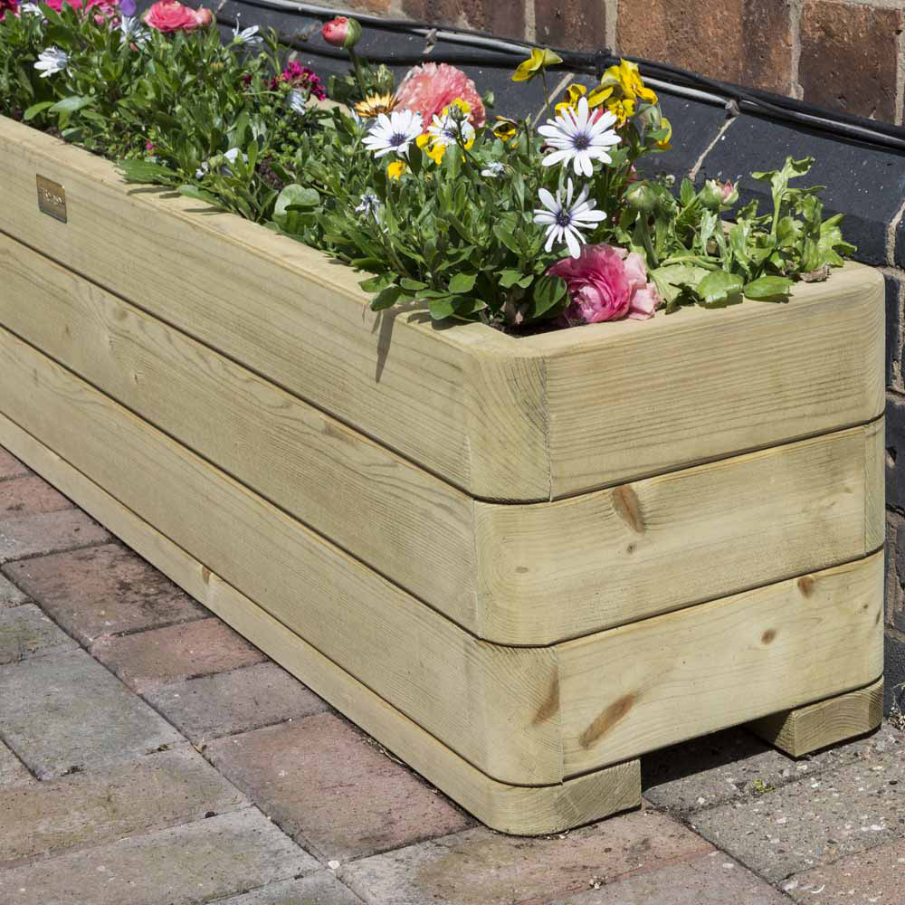 Rowlinson Marberry Wooden Patio Planter 30 x 150 x 30cm Image 4