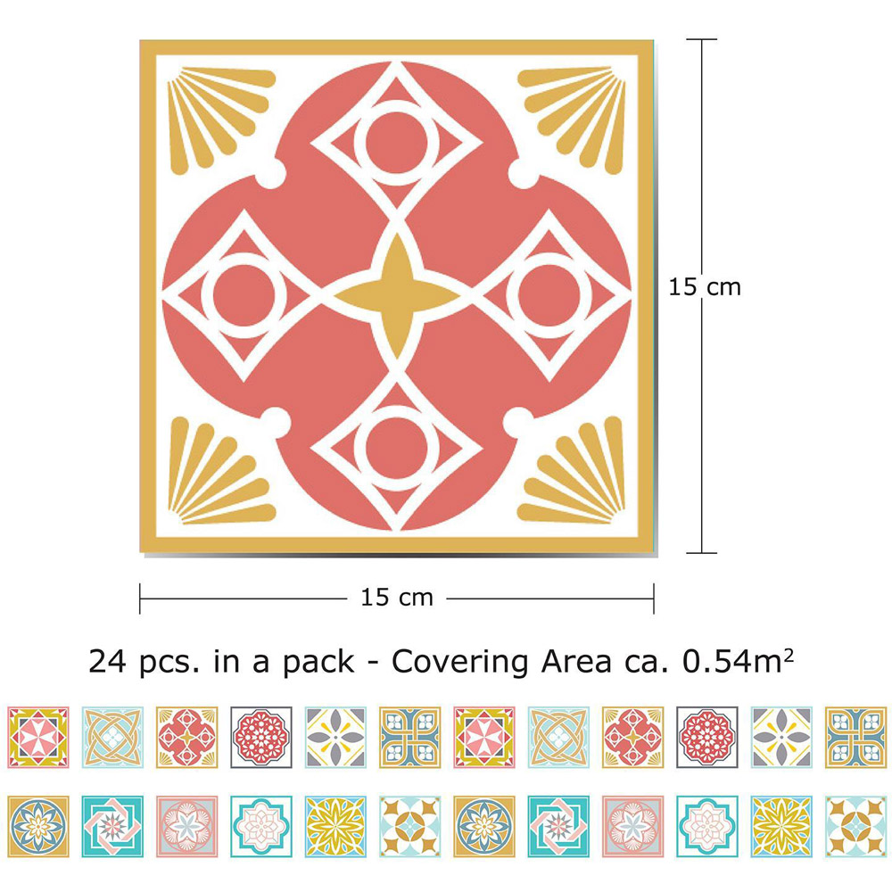 Walplus Malia Colourful Tile Sticker 24 Pack Image 6