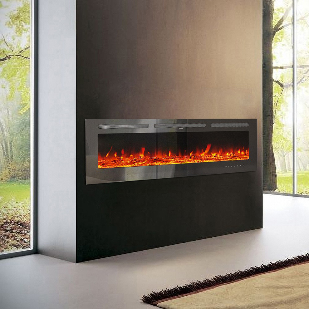 Living and Home 9 Flame Colour Wall Inset Electric Fireplace with Remote 60 inch Image 4