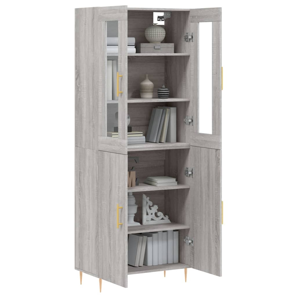 vidaXL 4 Door Grey Sonoma Highboard Image 4