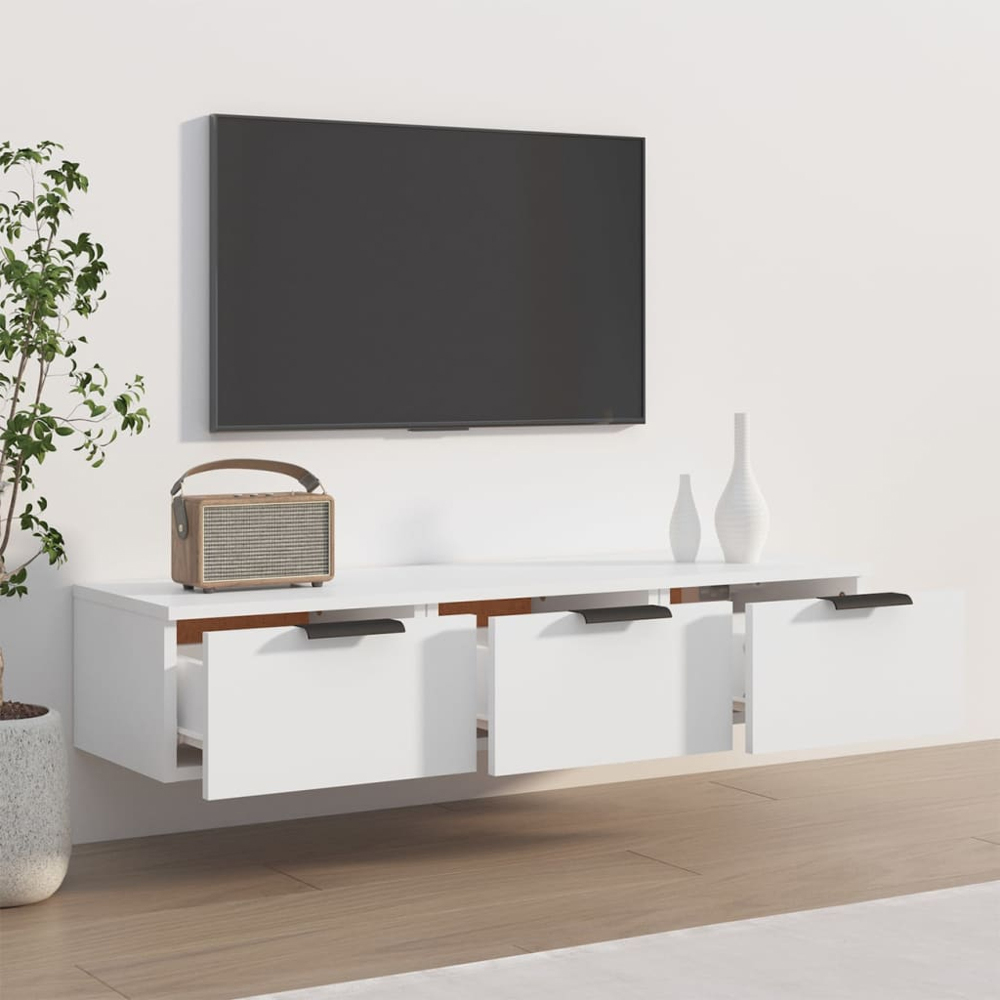 vidaXL 3 Drawer White Wall Cabinet Image 8
