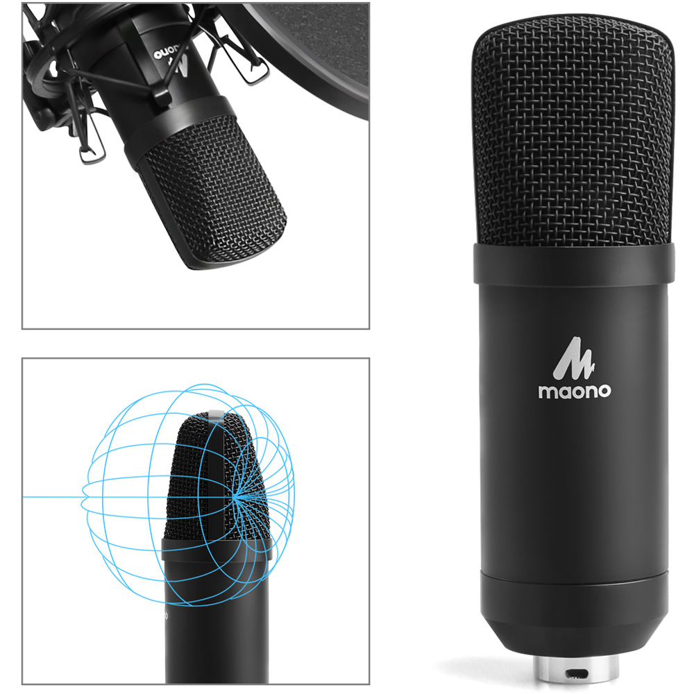 Maono XLR Cardioid Condenser Microphone with Boom Arm Kit Image 5