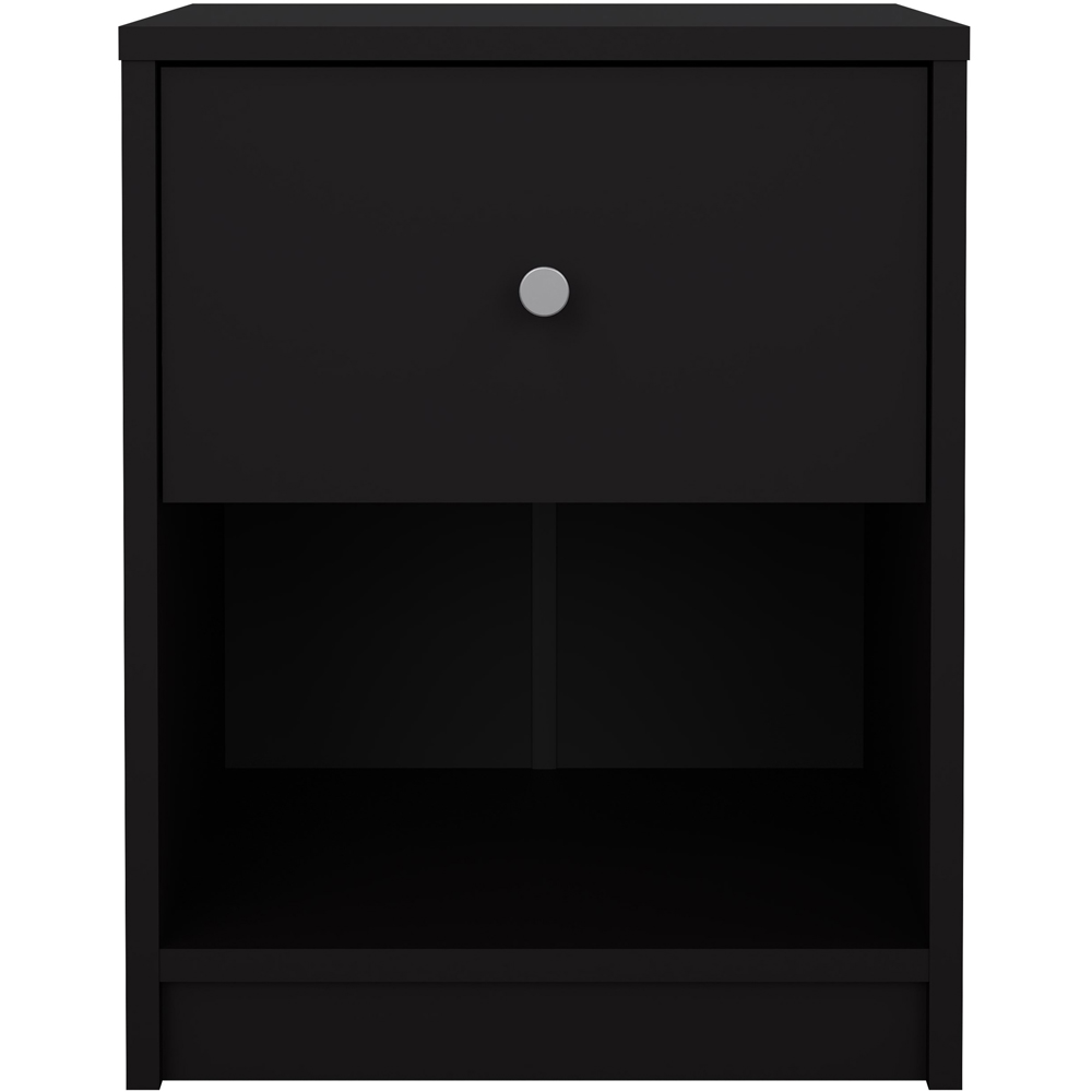 Furniture To Go May Single Drawer Single Shelf Black Bedside Table Image 3