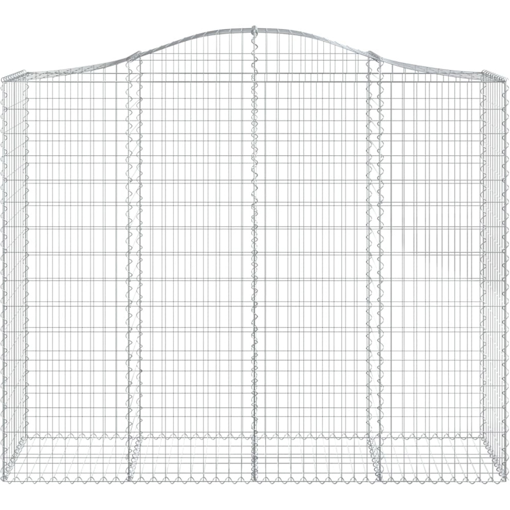 vidaXL Silver Galvanised Iron Arched Gabion Basket 160/180 x 200 x 50cm Image 4