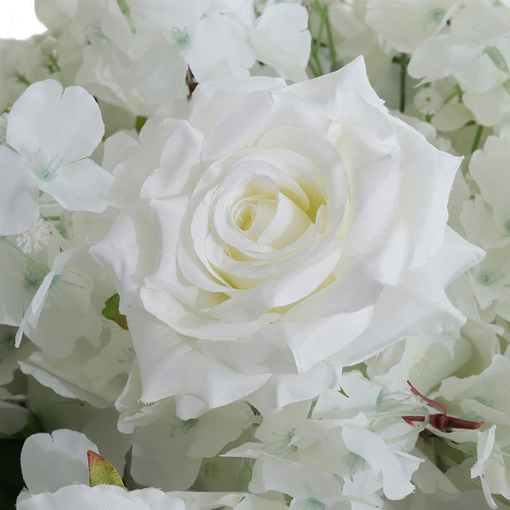 Living and Home White Artificial Cherry Blossom and Rose Garland Row Decoration 100 x 45cm Image 4