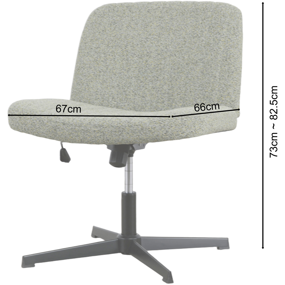 HGD BAO BUN Light Green Tweed Fabric Height Adjustable Office Chair Image 9