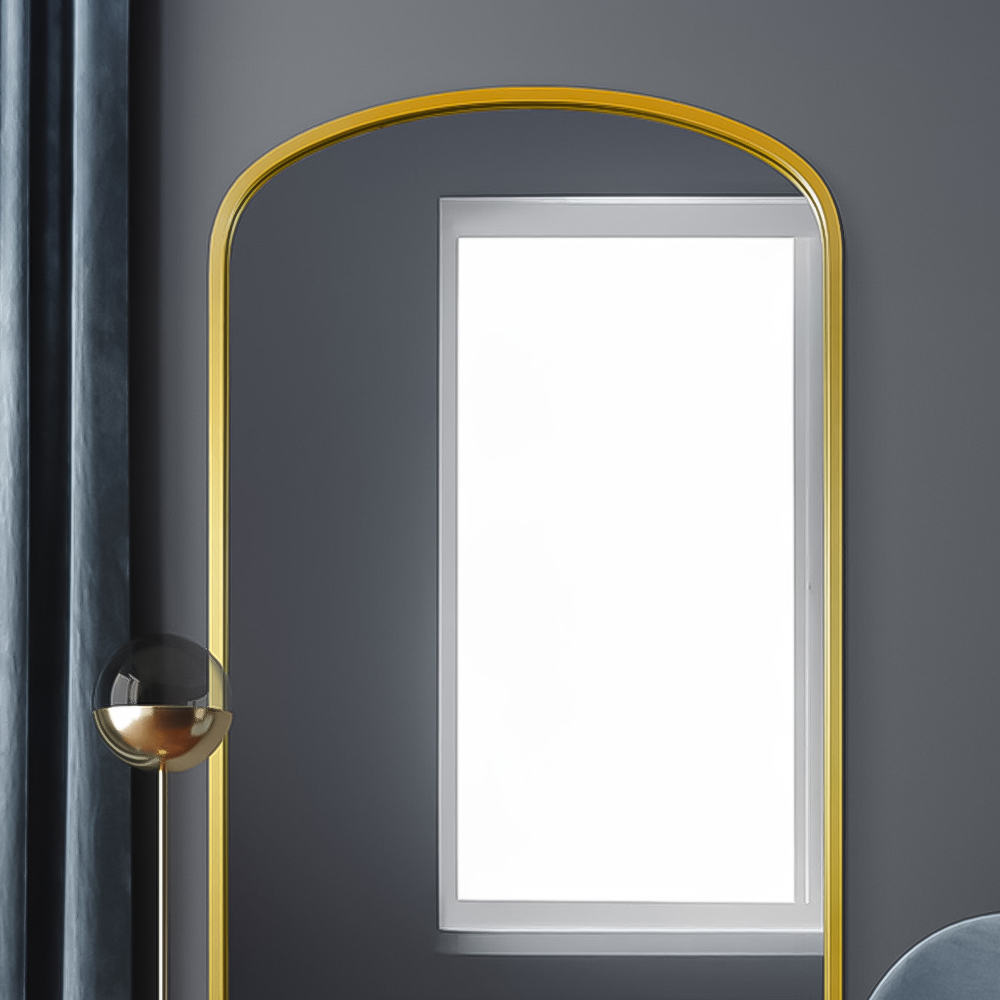 The Angustus Gold Arched Leaner Wall Mirror 170 x 85cm Image 3