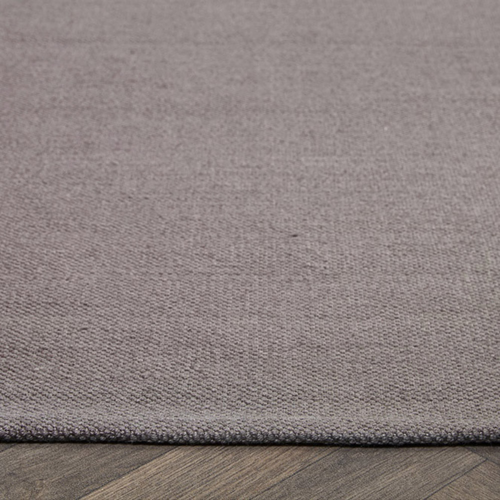 Hug Rug Warm Grey Plain Woven Rug 80 x 150cm Image 3