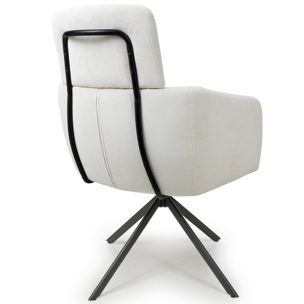 Polaris Set of 2 Corduroy White Swivel Chair Image 3