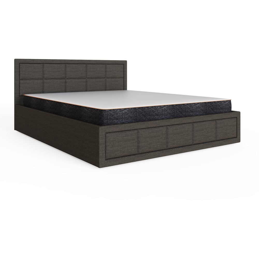 GFW Jamie Double Grey Hopsack Fabric End-Lift Ottoman Bed with Headboard Image 2